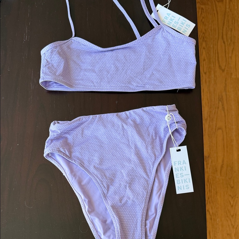 Frankie's Bikinis Lavender Textured Bikini Set